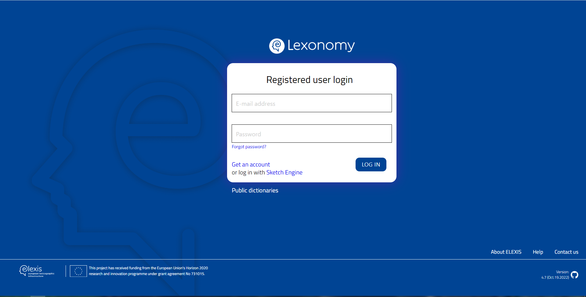 Lexonomy home page